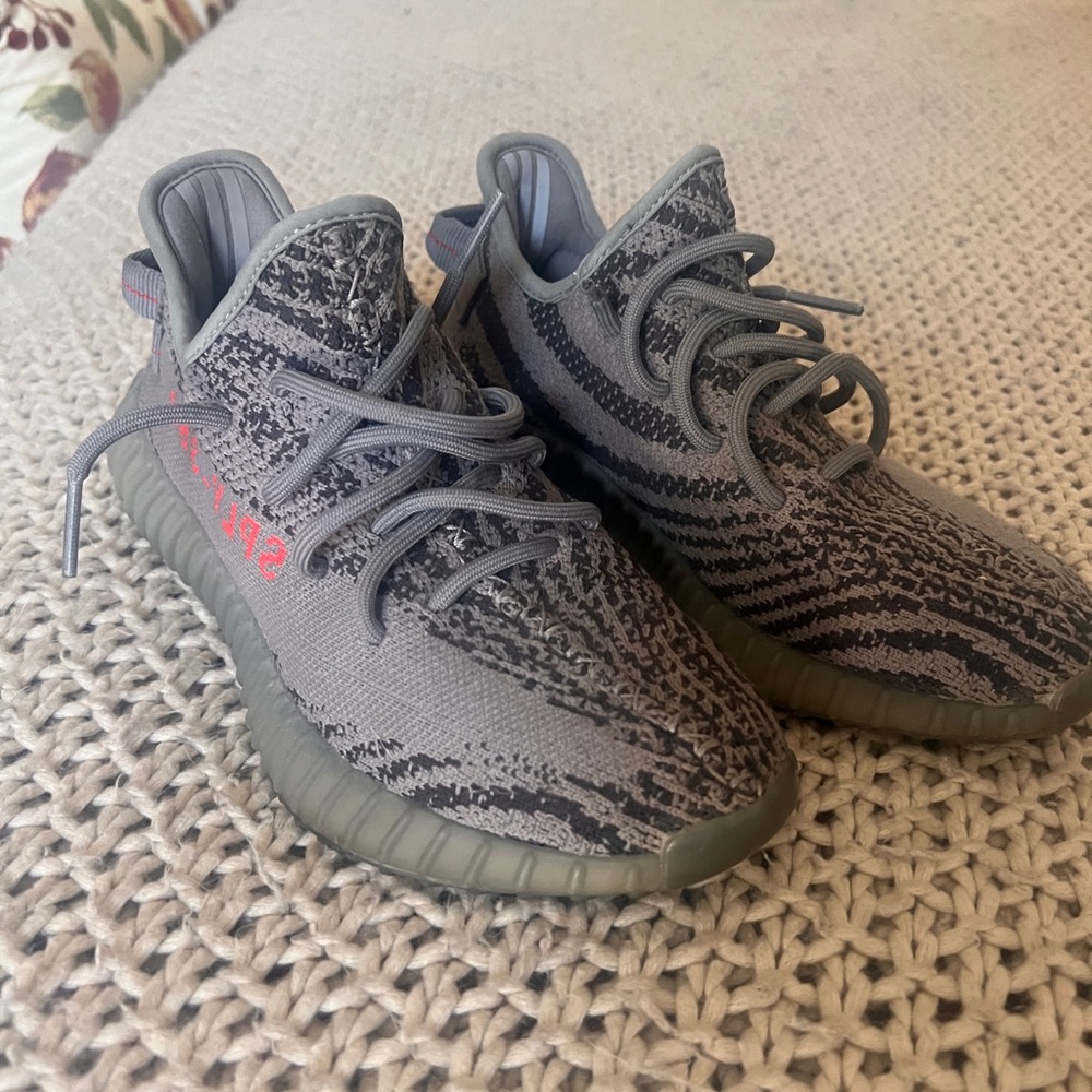 Yeezy Gray and Black Sneakers